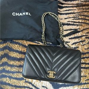 Chanel Chevron lambskin leather black Chanel bag